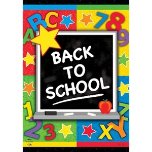 Back To School Chalklboard Fall House Flag ABC's Numbers 28"x40" Briarwood Lane - 1 of 4