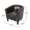 CAVINAS Faux Leather Accent Chair with Mid-Height Backrest and Birch Wood Legs,Upholstered Living Room Chairs,Reading Chairs for Living Room - 3 of 4