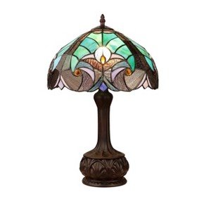 Chloe Lighting Liaison Tiffany-Style Antique Dark Bronze 1-Light Victorian Table Lamp 12" Shade - 1 of 4