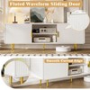 Modern Round Corner TV Stand with Storage Cabinet and Cable Managment for TVs up to 65" - 3 of 4