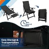 Patio Folding Chairs Set of 2, Outdoor Dining Chairs with Armrests, Portable Chaise Lounge Chair with Footrest, Adjustable Reclining Chair, Black - 4 of 4