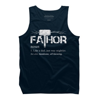 Men's Design By Humans Viking Mightier Hero Fa-Thor Dad By EijhaBuddha Tank Top
