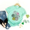 Simply Sage Market Women's Lucky Smiley Disco Short Sleeve Graphic Tee - L - Mint - 3 of 4