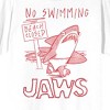 Jaws Franchise Beach Closed No Swimming No Surfing on White Adult  Crew Neck Short Sleeve T-shirt - 2 of 3