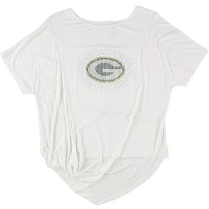G-III Sports Womens Green Bay Packers Embellished T-Shirt, White, Small - 1 of 2