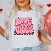 Simply Sage Market Women's Love Vibes Stars Checkered Short Sleeve Graphic Tee - 2 of 3