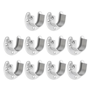 Unique Bargains Stainless Steel U-Shaped Design Closet Rod Brackets - 1 of 4