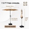 Maggift Outdoor Patio Umbrella with 6 Sturdy Ribs, Push Button Tilt and Crank, Waterproof, UV-Resistant Uitable for Garden, Beige, 90"*90"*86.64" - 2 of 4