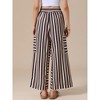 INSPIRE CHIC Women's Casual Striped Wide Legs Elastic Waist Pants - 3 of 4