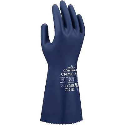Showa  Chemical-Resistant Gloves,Blue,2XL/11,PR CN750XXL-11