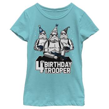 Girl's Star Wars Stormtrooper Party Hats Trio 4th Birthday Trooper T-Shirt