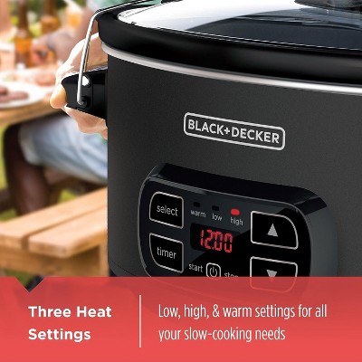 BLACK DECKER 7-Quart Slow Cooker, SCD4007, Chalkboard Exterior, Locking Lid, 3 Heat Settings, Removable Stoneware Crock