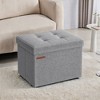 LEDREM Small Folding Storage Ottoman Foot Rest Stool Cube Footrest 286 lb Load Capacity - 2 of 4