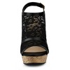 Allegra K Women's Open Toe Platform Heel Lace Wedges Sandals - 2 of 4