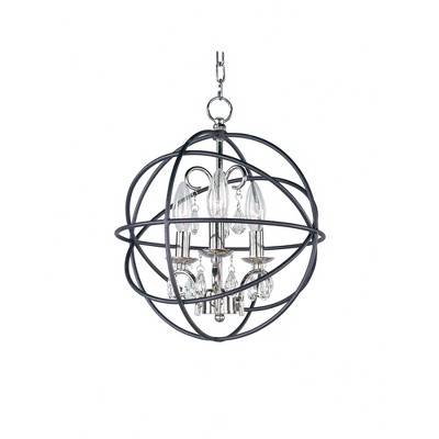 Maxim Lighting Orbit 3 - Light Chandelier in  Anthracite/Polished Nickel
