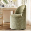 Armless Rolling Office Chair with Casters, Upholstered Chenille Desk Chair for Home Office, Workspace or Study Room-Maison Boucle - 2 of 4