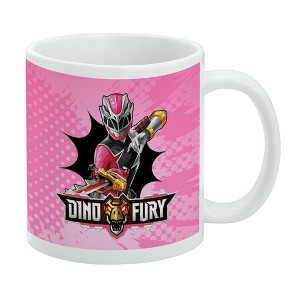 Power Rangers Dino Fury Pink Ranger Ceramic Coffee Mug, Novelty Gift Mugs for Coffee, Tea and Hot Drinks, 11oz, White - 1 of 4