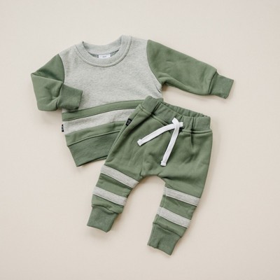 Kids Crosby Jogger Sweatsuit Set - Olive + Scout