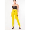 Slickblue Women's High Waist Skinny Pants – Lime/White, S-L– Belt Detail, Fold Waist – Perfect for Casual & Formal Wear - 2 of 4