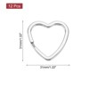 Unique Bargains Creative Heart Shape Flat Key Ring Silver Tone 1.34 x 1.38 Inch 12 Pcs - 2 of 4