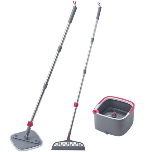 True & Tidy Trueclean Spin Mop & Bucket System With Silicone Sweeper ...