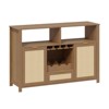 EROMMY Bay Isle Home™ Bar Cabinet With 2 Rattan Doors, Wine Racks And Drawers For Dining Room And Living Room - 4 of 4