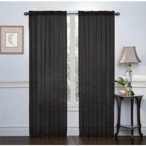 GoodGram 2 Pack Luxurious Voile Rod Pocket Sheer Window Curtain Panels - 1 of 1