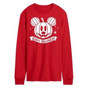 Men's - Disney - Mickey's Pumpkin Long Sleeve Graphic T-Shirt - 1 of 3