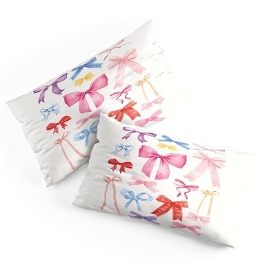 Deny Designs King April Lane Art Cute Bows Ribbons Microfiber Printed Pillow Sham