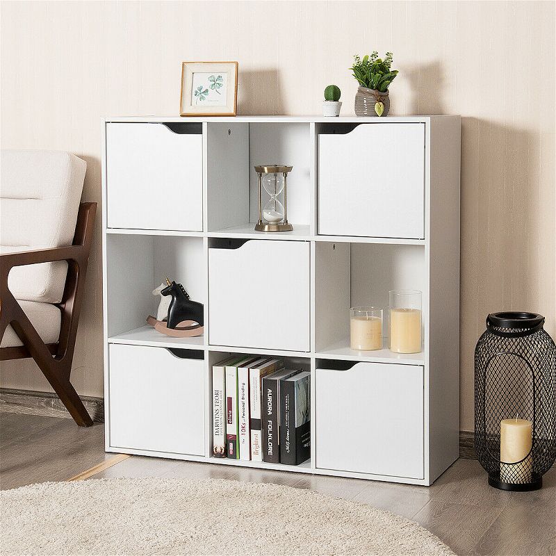 Costway 9 Cube Bookcase Cabinet Wood Bookcase Storage Shelves Room Divider Organization, 3 of 11