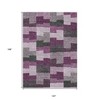 Merlot Mauve And Charcoal Geometric Washable Indoor Outdoor Area Rug - 3 of 4