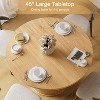 Hommpa 48" Round Dining Table with Storage - Adjustable 3-Level Shelf, Modern Farmhouse, Seats 4-6 - 3 of 4