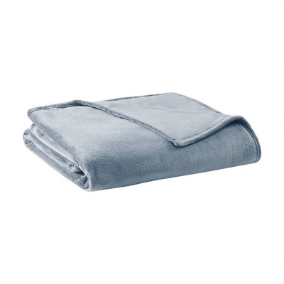 King Plush Bed Blanket with Antimicrobial Protection Blue - Clean Spaces