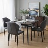 LeisureMod Upholstered Dining Chair in Fabric with Iron Legs Mosaic Series - 3 of 4