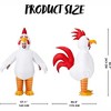 Joyfy Adults Halloween Inflatable Costumes Suit, Men White Chicken Blow-up Full Body Costumes for Cosplay Party, Funny Rooster (67-75inches） - 3 of 4