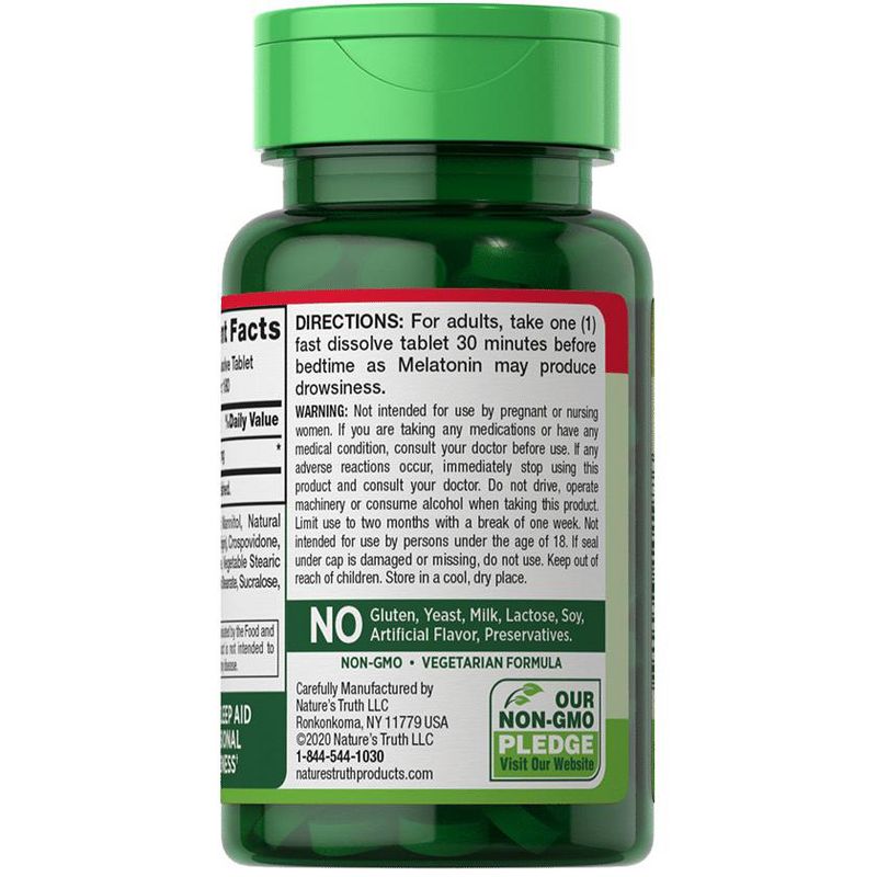Nature's Truth Melatonin 3mg | 180 Fast Dissolve Tablets | Natural Berry Flavor, 3 of 5