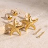 Gold-Tone Ocean-Themed Earring Set (Starfish, Shell, Cubic Zirconia Studs), Nautical Jewelry for Women, Daily & Styling Occasions - 3 of 4