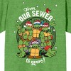 Teenage Mutant Ninja Turtles TMNT Holiday From Our Sewer to Yours Women's Green Heather Crew Neck Short Sleeve Tee - 2 of 3