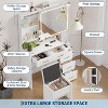 Vanity Desk with Mirror and Lights,3-Color LED Vanity Desk with Power Outlet & Stool, Makeup Dressing Table with Adjustable Brightness - 4 of 4