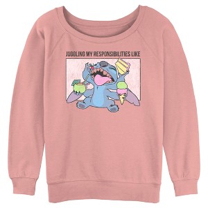 Juniors Womens Lilo & Stitch Juggling my Responsibilities Like Sweatshirt - 1 of 3