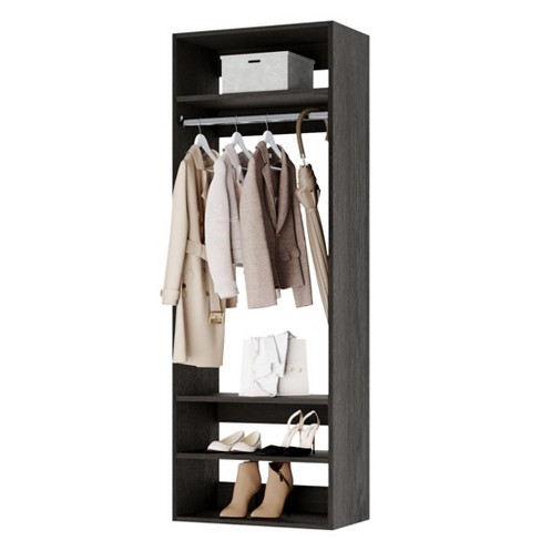 Modular Closets Wood Shoe Shelf Tower Closet Organizer