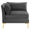 4pc Ardent Performance Velvet Sectional Sofa Gray - Modway: Luxurious Upholstered Seating, Wood Frame - 4 of 4