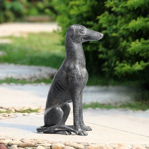 SPI Home Loyal Greyhound Sculpture – 19" H Elegant Cast Aluminum Dog Figurine for Indoor or Outdoor Display - 1 of 3
