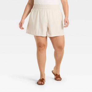 Women's High-Rise Linen Pull-On Shorts - Ava & Viv™ - 1 of 3