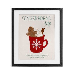 Stupell Industries Gingerbread Latte Seasonal Drink Framed Print Under Glass Art - 1 of 4