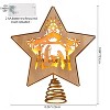 Aoibox 3D Wooden Nativity Christmas Tree Star Topper 10 LED Lighted Ornament Classic Layered Design 8.66 x 8.66 x 1 in 1 Piece - 3 of 4