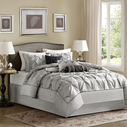Alicia King/california King 6pc Cotton Comforter Set Gray/ivory : Target