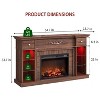 SinCiDo Farmhouse 54" W LED Fireplace TV Cabinet w/ 7 Lighting Colors,Freestanding Electric Fireplace Heater, 4 Adjustable Shelves & 2 Drawers - 3 of 4