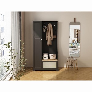 Single door wardrobe, suitable for living room, foyer, bedroom, 3.555 * 15.24 * 70.35 inches - 1 of 4