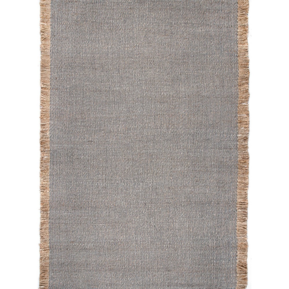 8'x10' Flatweave Natural Fiber Fenella Area Rug Dark Gray - nuLOOM